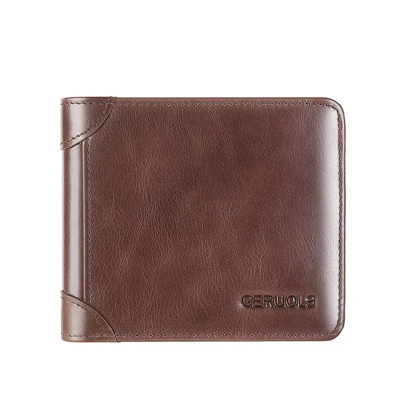 歌若拉 真皮短款皮夹子软皮实用多卡位银行卡横款 头层牛皮 钱包 男款 多色