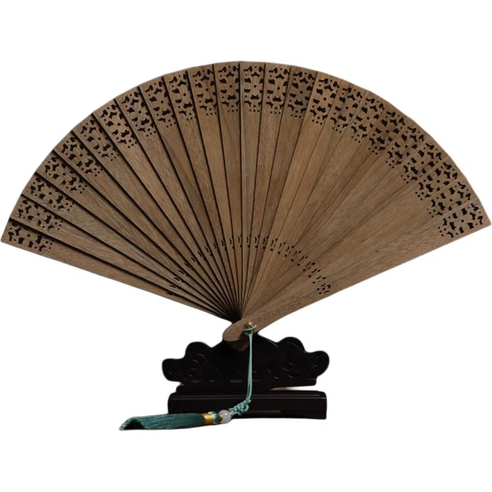得笙陌 小雏菊（苏扇）国风#新中式复古手持扇 楠木 扇子 男女同款情侣款