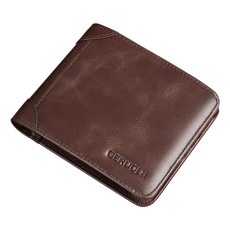 歌若拉 真皮短款皮夹子软皮实用多卡位银行卡横款 头层牛皮 钱包 男款 多色