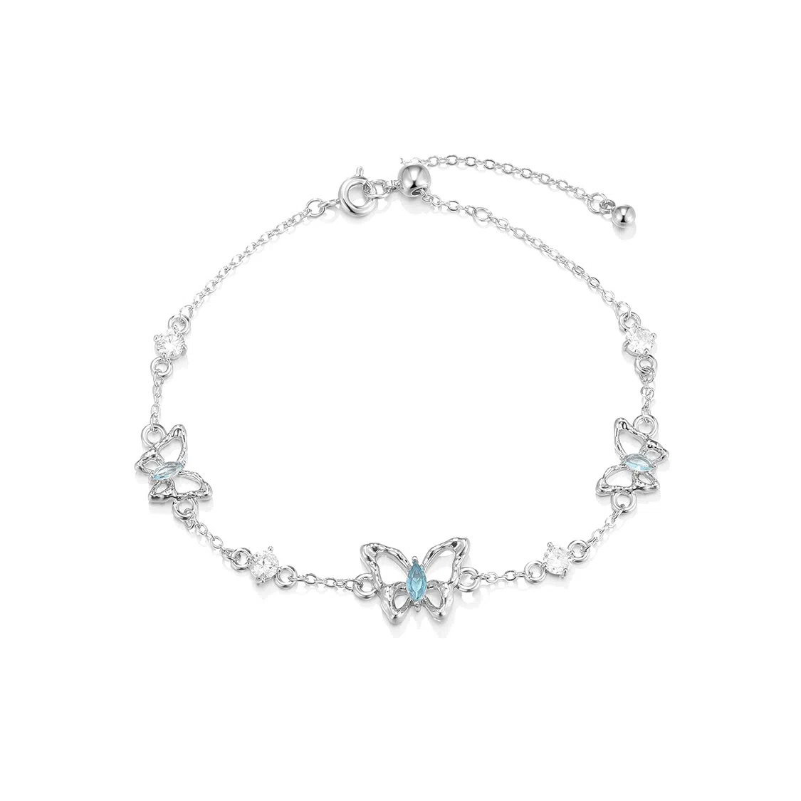 珂里 简约气质小蝴蝶福运连连森系小众百搭浪漫日常出游穿搭 好运 合成立方氧化锆 手链 女款