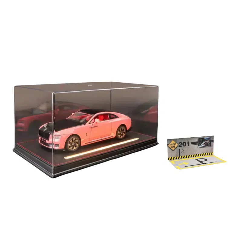 欧洛伊 劳斯莱斯 闪灵 大号汽车轿车 多处可开带声光回力灯光氛围展示盒 成品模型