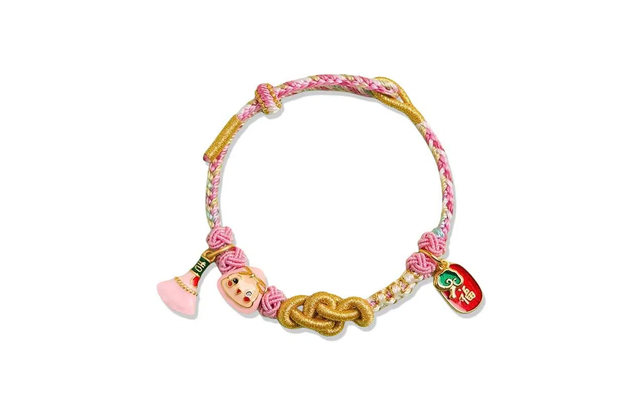 百利金 五彩安康棕 萌趣可爱轻奢精致温柔气质轻奢时尚高级感国潮新中式平安纳福小众设计可调节编织链 合金 手链 男女同款情侣款