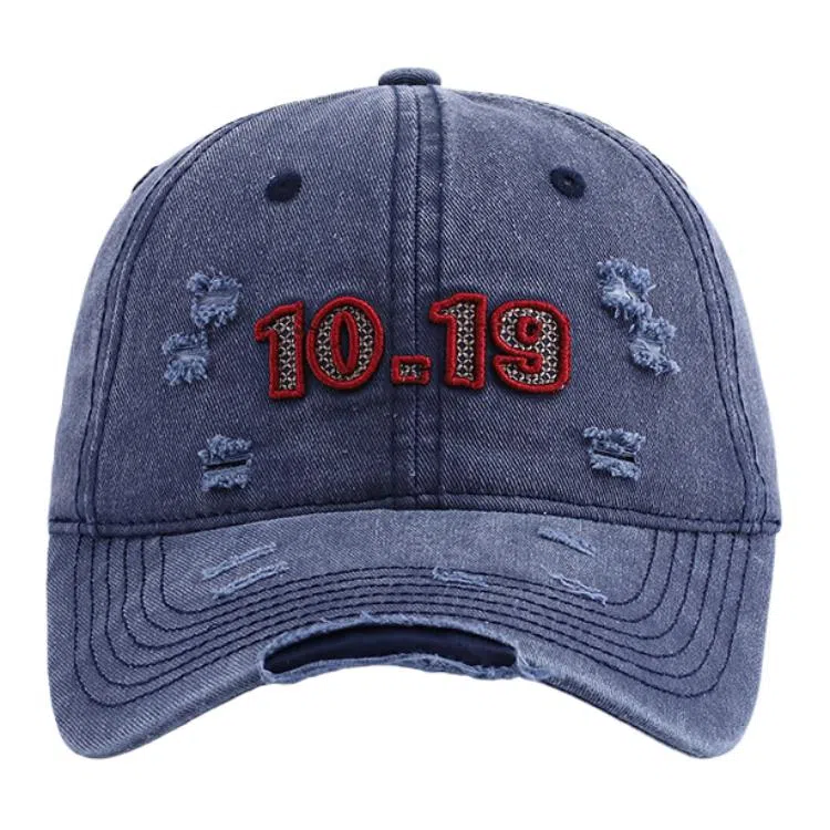 艾佳微 深顶大头围复古美式做旧软顶刺绣字母韩版百搭宽檐户外遮阳显白显脸小 棉 鸭舌帽 男女同款情侣款