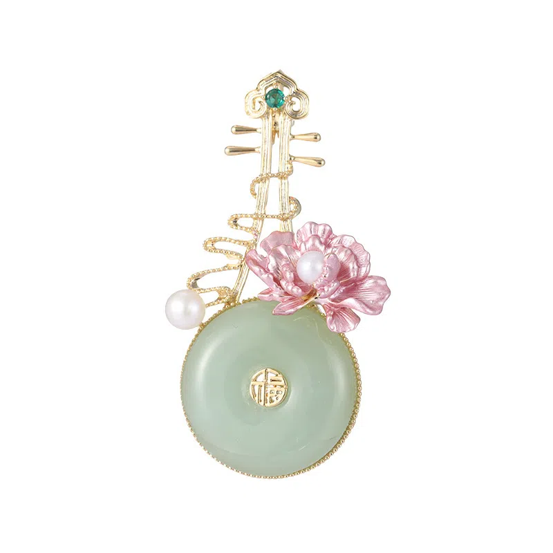 山一丸 时尚衣服配饰气质花朵精致胸花丝巾扣女含苞待放红色玫瑰花 环保铜电镀 胸针 女款