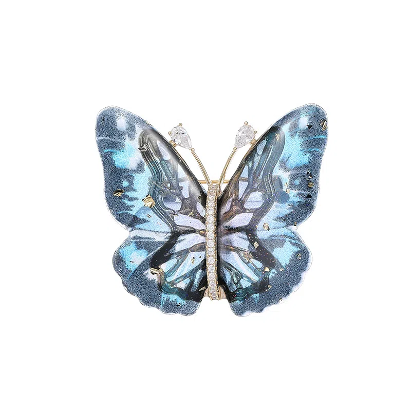 山一丸 时尚文艺复古胸花开衫西装配饰小众气质蝴蝶 环保铜 胸针 女款