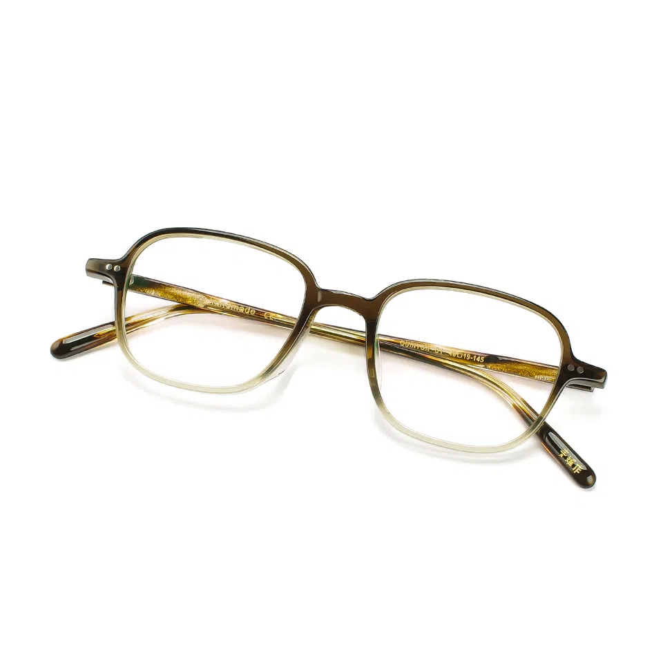 【可配度数】 青雉作 中古烟绿色小方框近视眼镜复古腔调手工制作通勤镜框加高鼻托 板材 方形 光学镜架 男女同款情侣款 焦糖玳瑁色黑透明