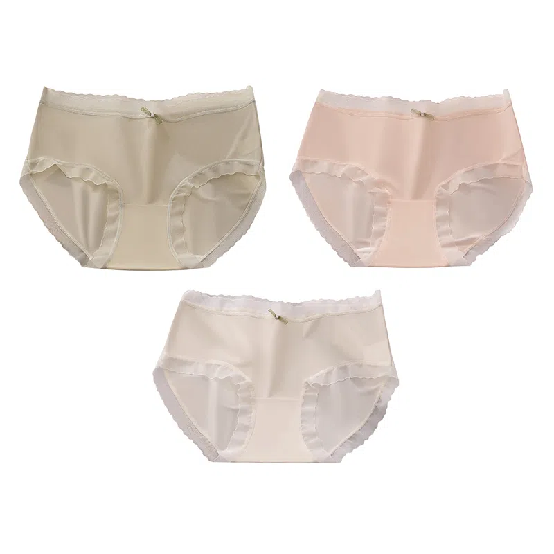 二三二三 透气吸汗防夹臀不卡档无痕亲肤柔软抑菌舒适中腰高弹轻薄蝴蝶结纯欲潮流甜美可爱时尚百搭运动内裤 女款