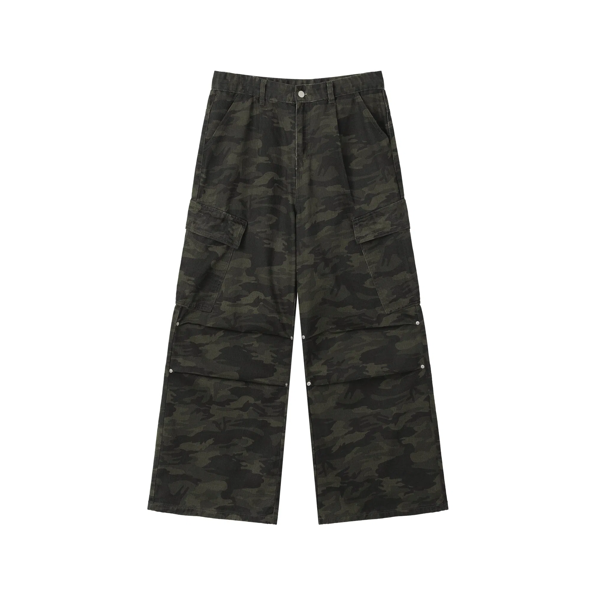 TURN TIDE Wide Leg Cargo Denim Pants