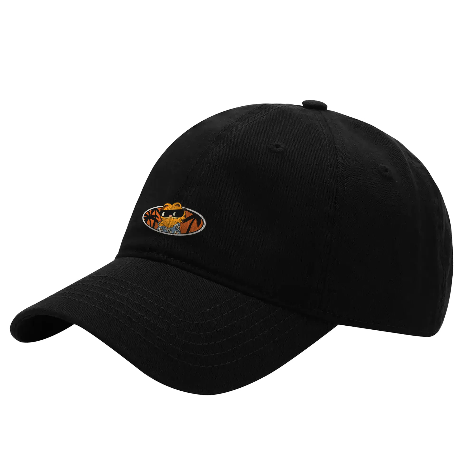 加菲猫家族 个性纯色休闲百搭小众运动风遮脸软顶大头围显脸小时尚 棉 鸭舌帽 男女同款情侣款