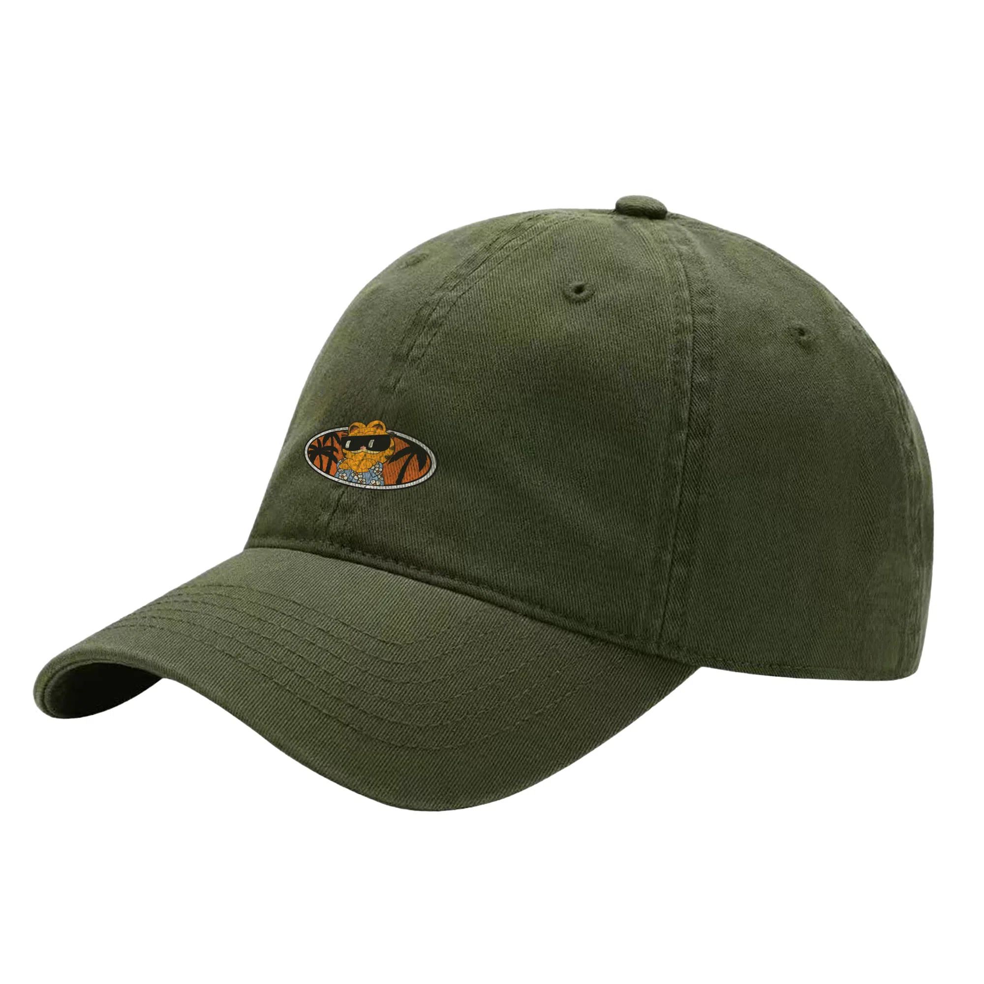 加菲猫家族 个性纯色休闲百搭小众运动风遮脸软顶大头围显脸小时尚 棉 鸭舌帽 男女同款情侣款