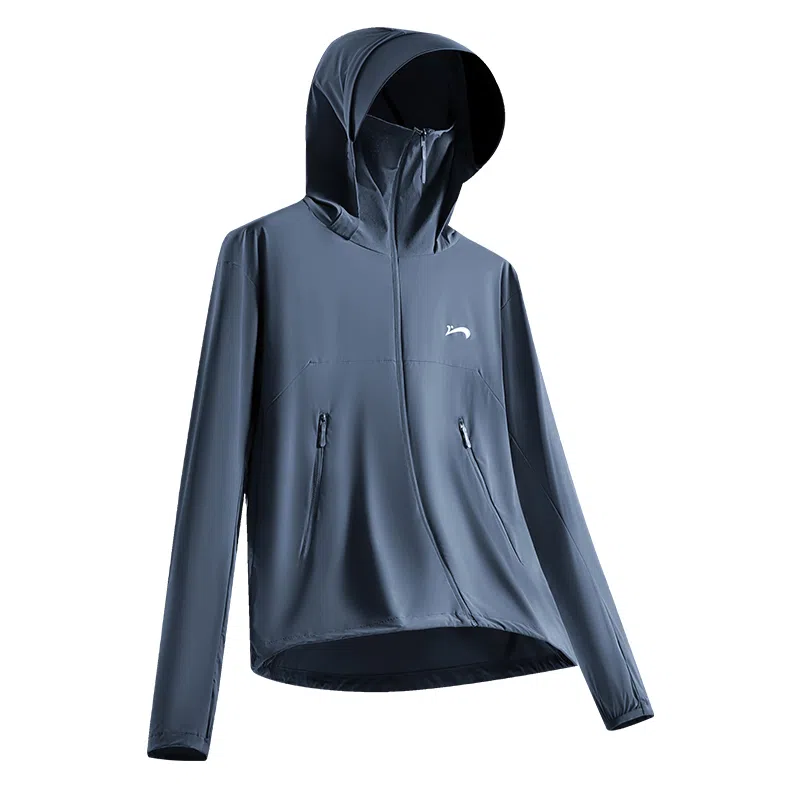 贵人鸟 美式舒适时尚简约纯色宽松休闲百搭户外运动轻薄连帽长袖 透气防紫外线抑菌抗敏速干凉感防晒服薄外套 男女同款