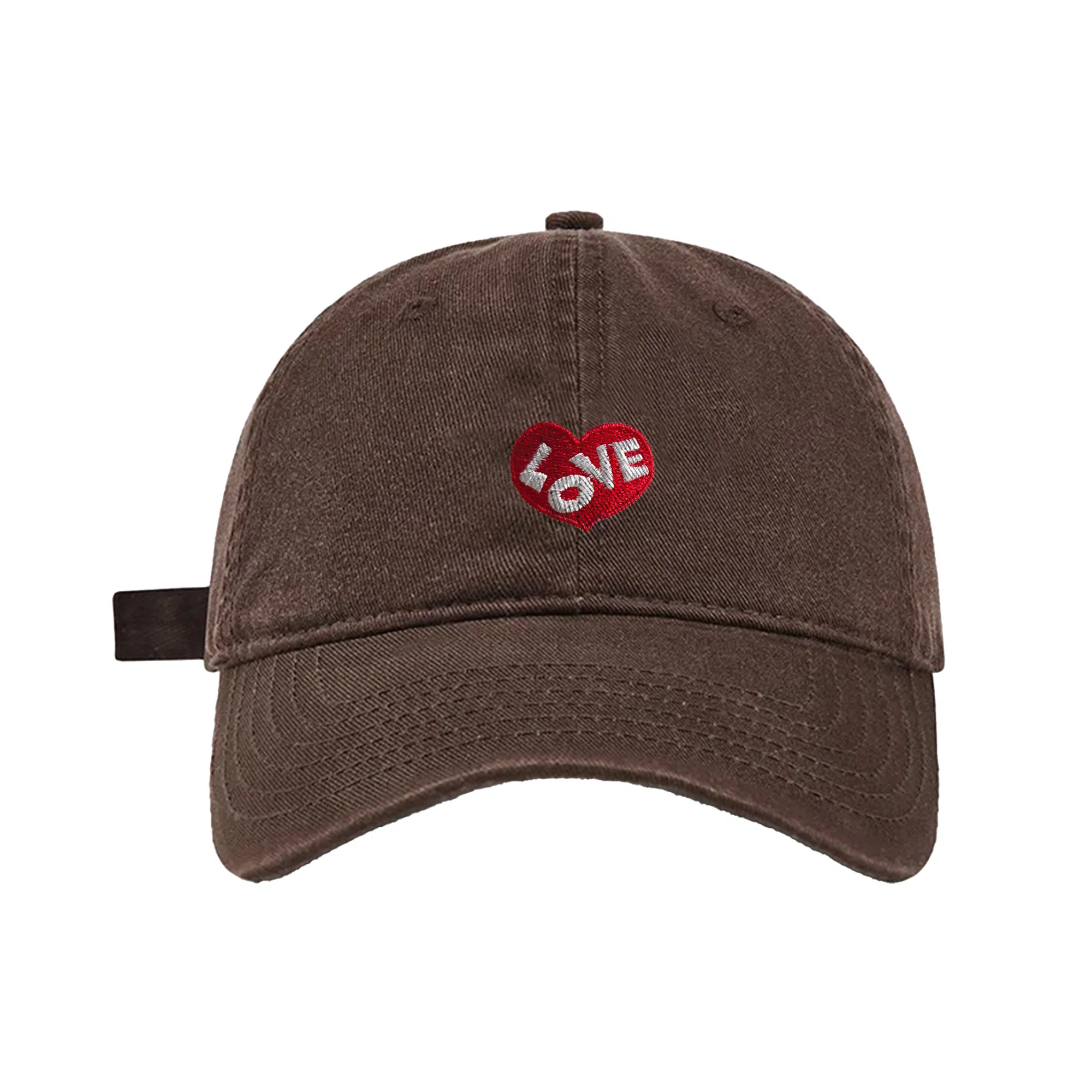 加菲猫家族 春夏字母爱心刺绣软顶百搭大头围女显脸小男韩版户外运动遮阳防晒 棉 鸭舌帽 男女同款情侣款