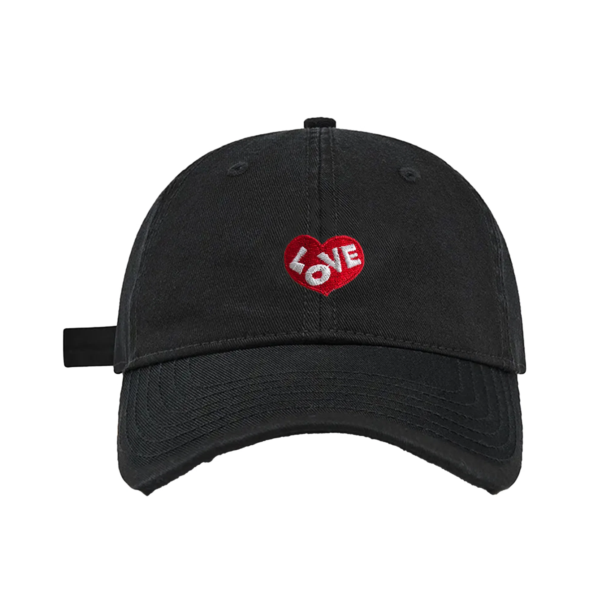 加菲猫家族 春夏字母爱心刺绣软顶百搭大头围女显脸小男韩版户外运动遮阳防晒 棉 鸭舌帽 男女同款情侣款