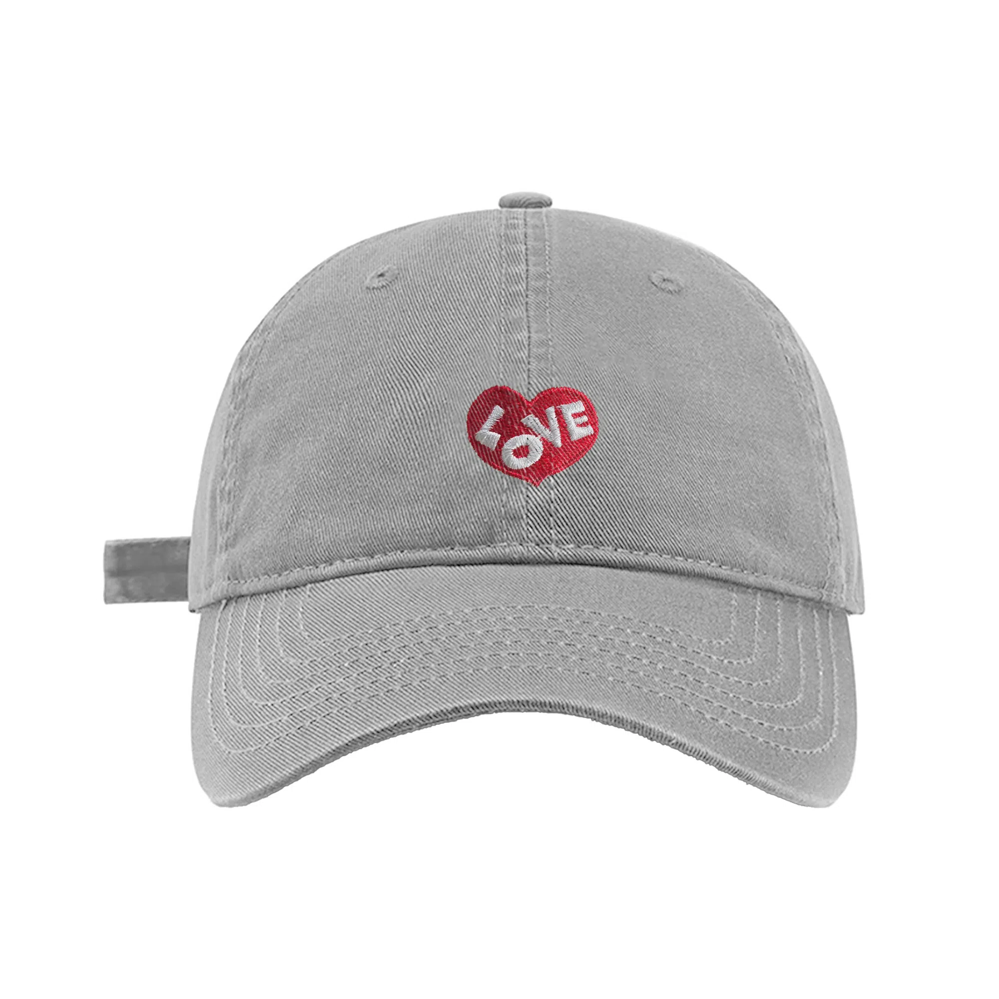 加菲猫家族 春夏字母爱心刺绣软顶百搭大头围女显脸小男韩版户外运动遮阳防晒 棉 鸭舌帽 男女同款情侣款