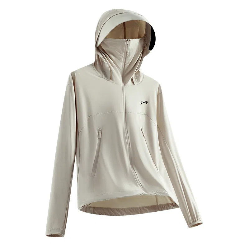 贵人鸟 美式舒适时尚简约纯色宽松休闲百搭户外运动轻薄连帽长袖 透气防紫外线抑菌抗敏速干凉感防晒服薄外套 男女同款