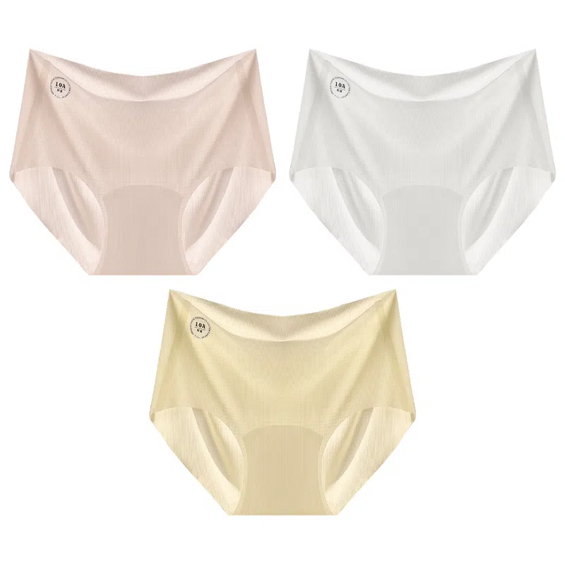 莫代尔 透气舒适云感柔软防夹臀不卡档内裤无痕不磨腿中腰高弹三角内裤清新淡雅简约短裤 女款