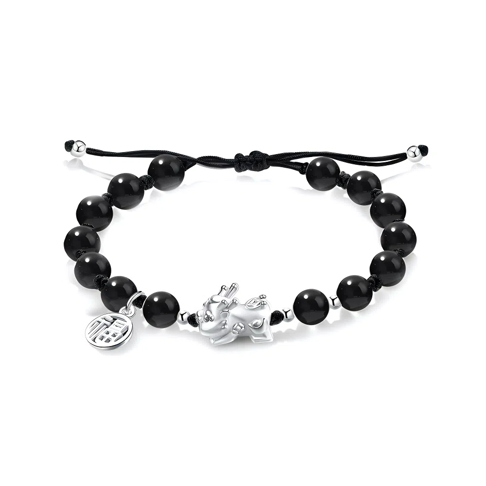 【S999银/招财貔貅】 百慕眸 吸金吞金兽 新中式 国潮 福乐牌小众设计 高级感 高考考研上岸#好运 白玉菩提 手链 男女同款情侣款