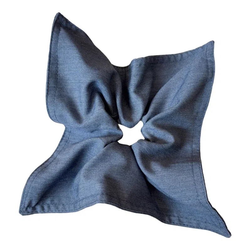 蒙妮 简约牛仔风纯色方巾 布艺 发圈 女款