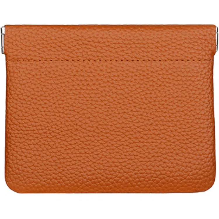 歌若拉 自动封口真皮硬币袋弹力闭合小众耳机数据线收纳 头层牛皮 零钱包 男女同款情侣款 多色