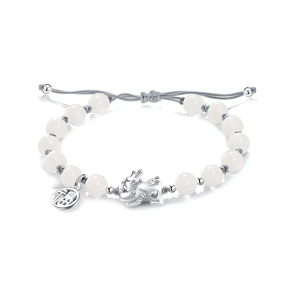 【S999银/招财貔貅】 百慕眸 吸金吞金兽 新中式 国潮 福乐牌小众设计 高级感 高考考研上岸#好运 白玉菩提 手链 男女同款情侣款