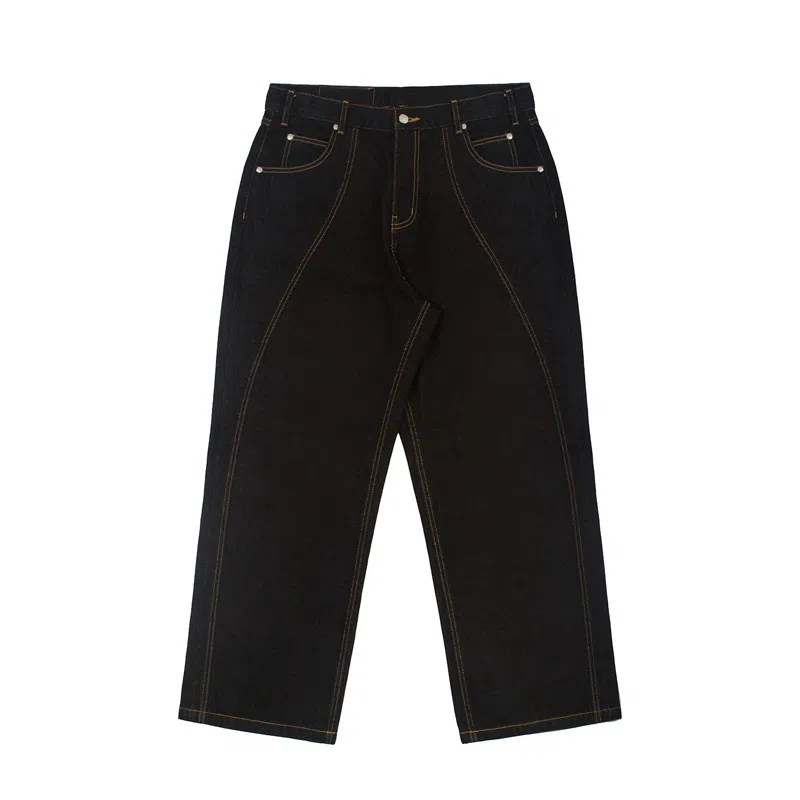 Vandy The Pink Contrast Raw Denim Pants