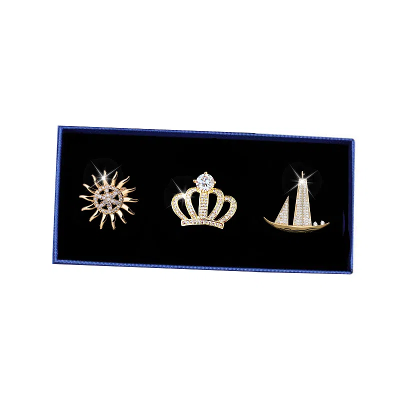 缔晶 轻奢高档时尚一帆风顺   气质精致通勤百搭配饰 合金 胸针 男款