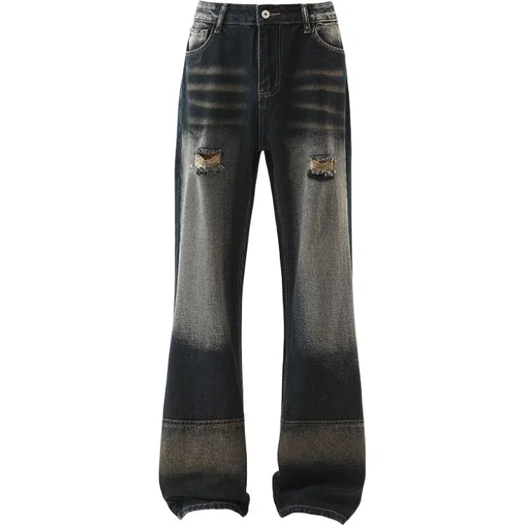 Baomika Loose Straight Ripped Jeans