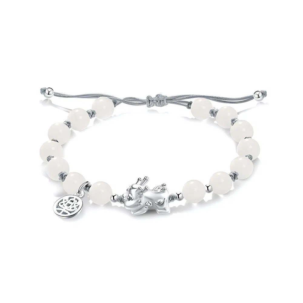 【S999银/招财貔貅】 百慕眸 吸金吞金兽 新中式 国潮 福乐牌小众设计 高级感 高考考研上岸#好运 白玉菩提 手链 男女同款情侣款