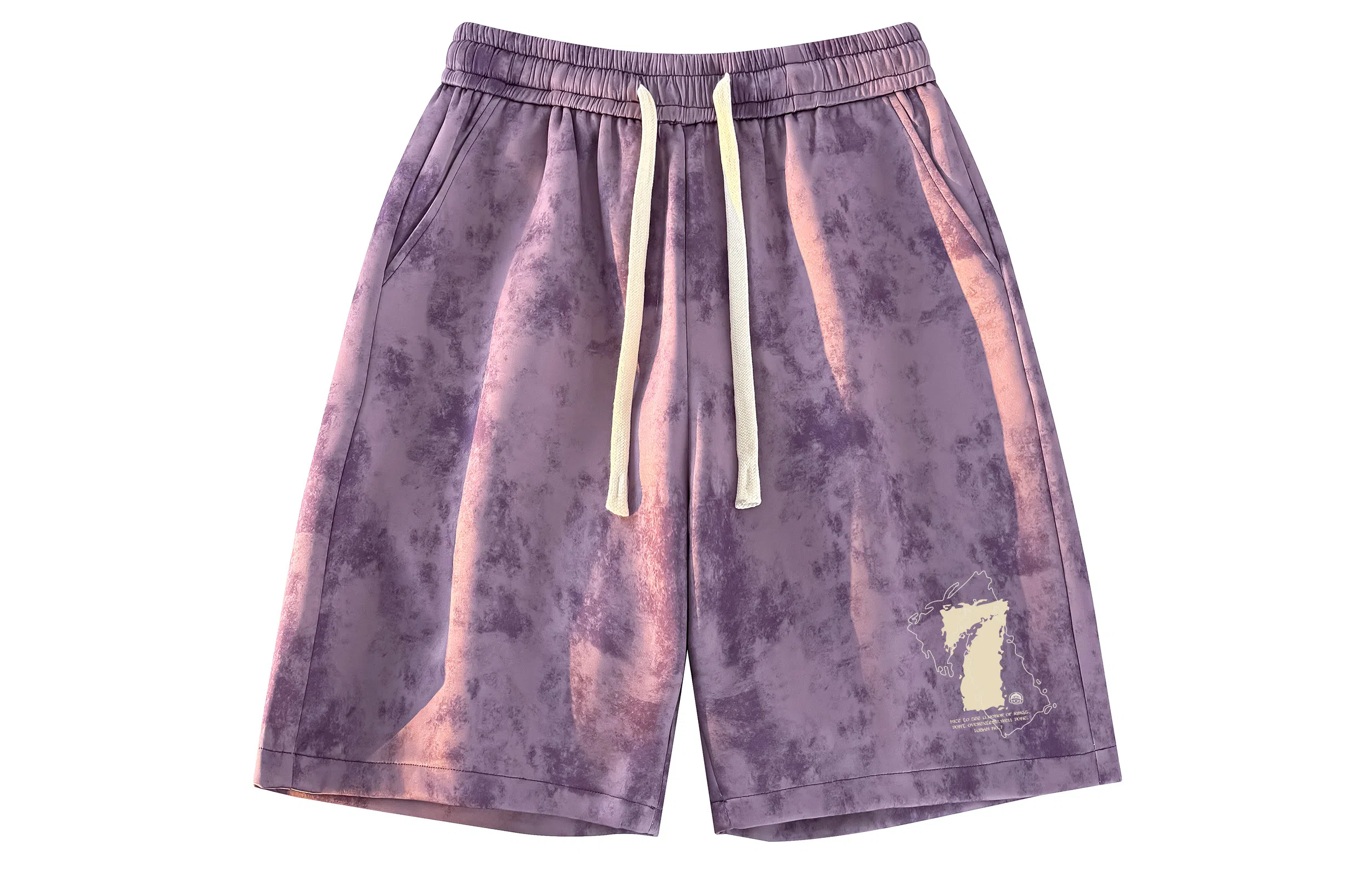 王者荣耀 美式复古扎染脏脏五分裤宽松舒适透气居家户外运动通勤青少年高颜值大码百搭时尚休闲短裤 男女同款