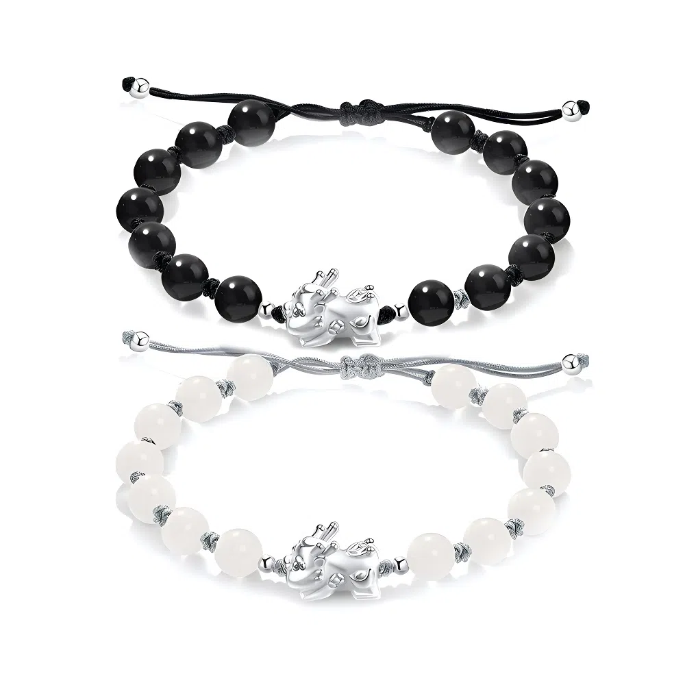 【S999银/招财貔貅】 百慕眸 吸金吞金兽 新中式 国潮 福乐牌小众设计 高级感 高考考研上岸#好运 白玉菩提 手链 男女同款情侣款