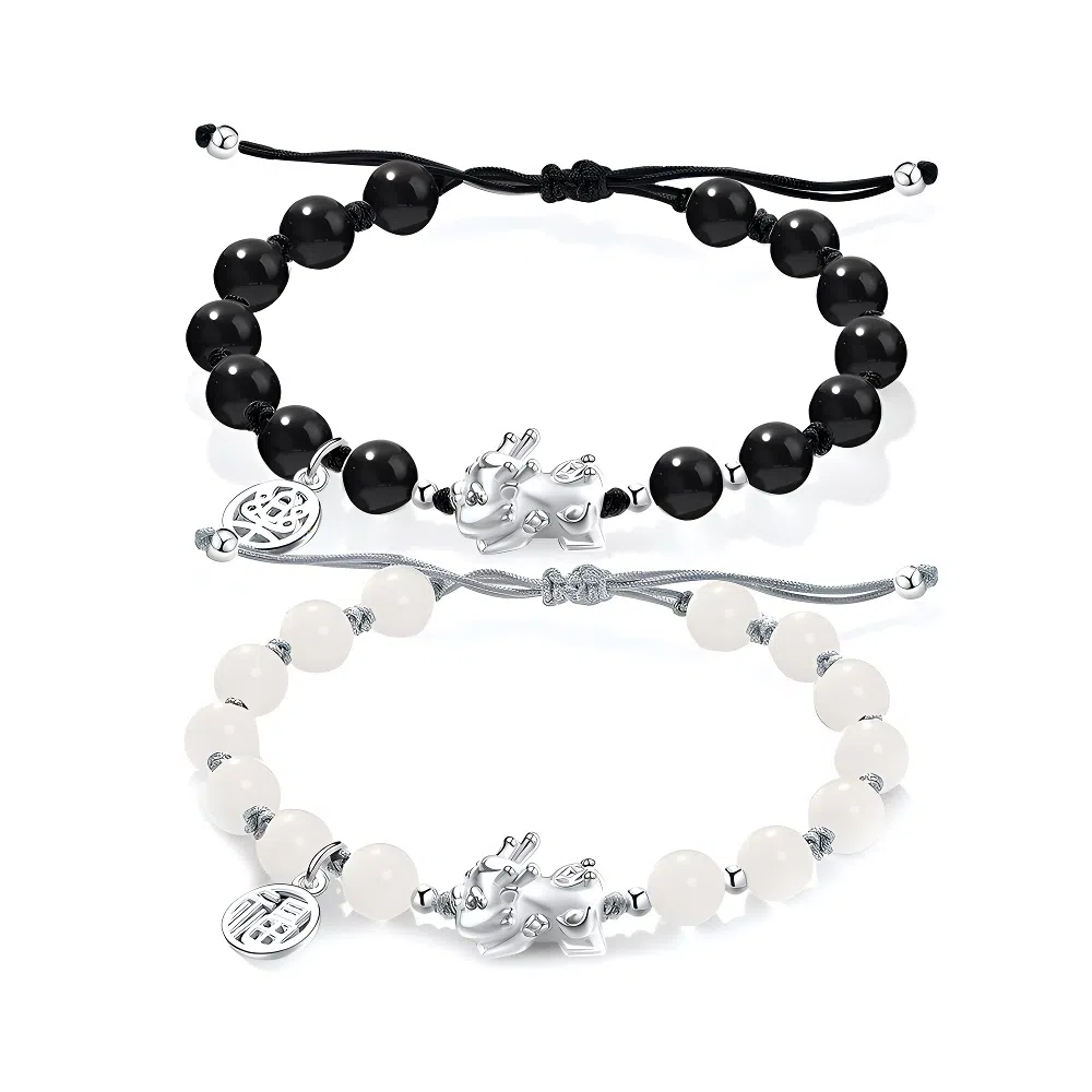 【S999银/招财貔貅】 百慕眸 吸金吞金兽 新中式 国潮 福乐牌小众设计 高级感 高考考研上岸#好运 白玉菩提 手链 男女同款情侣款