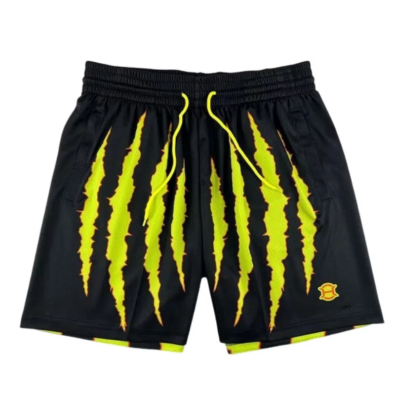 豹了个猫 美式抓痕爪印网眼透气运动健身短裤篮球裤 男女同款