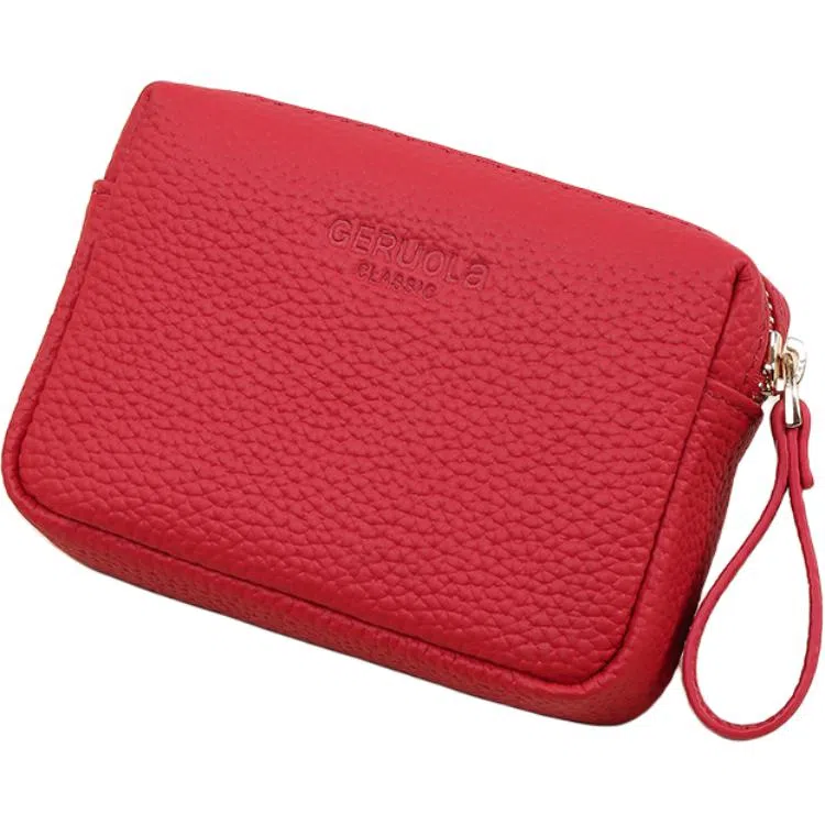 歌若拉 指环型拉尾设计 头层牛皮 简约日系风 实用 卡包 收纳包零钱包 常规 男女同款情侣款 多色