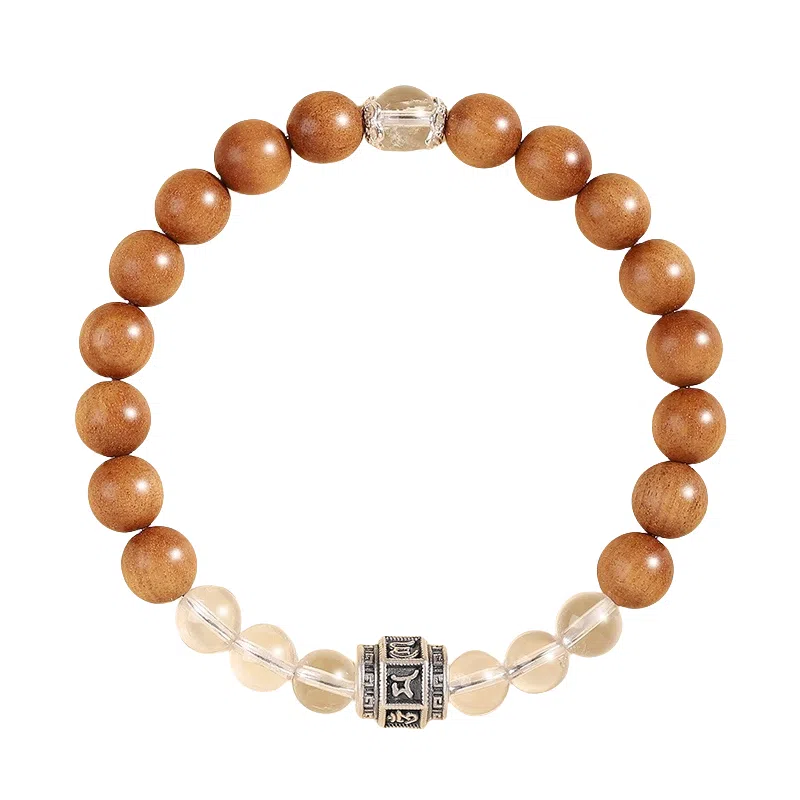 子婳 六字真言转运珠护身符自然韵味沉静优雅百搭时尚静心禅意 檀木 手串 男女同款情侣款
