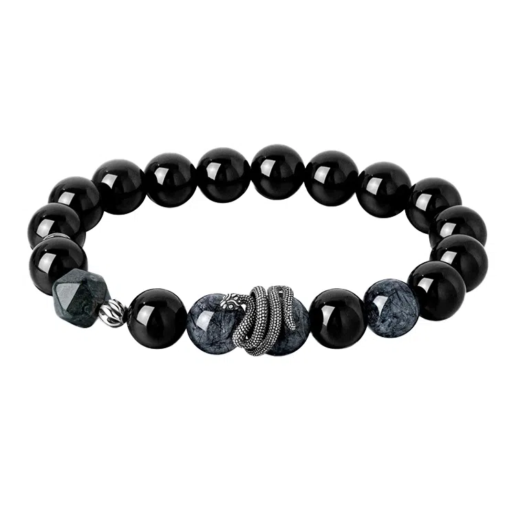 玄唐 新中式国潮风经典大气高级设计感 黑曜石 手串 男女同款情侣款