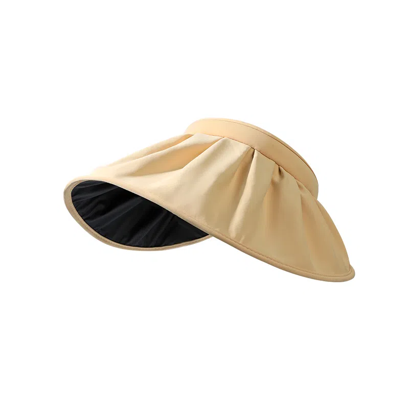 稻草人 夏季遮阳帽空顶贝壳太阳帽防紫外线黑胶大檐帽子 百搭简约显脸小 锦纶 防晒帽 女款