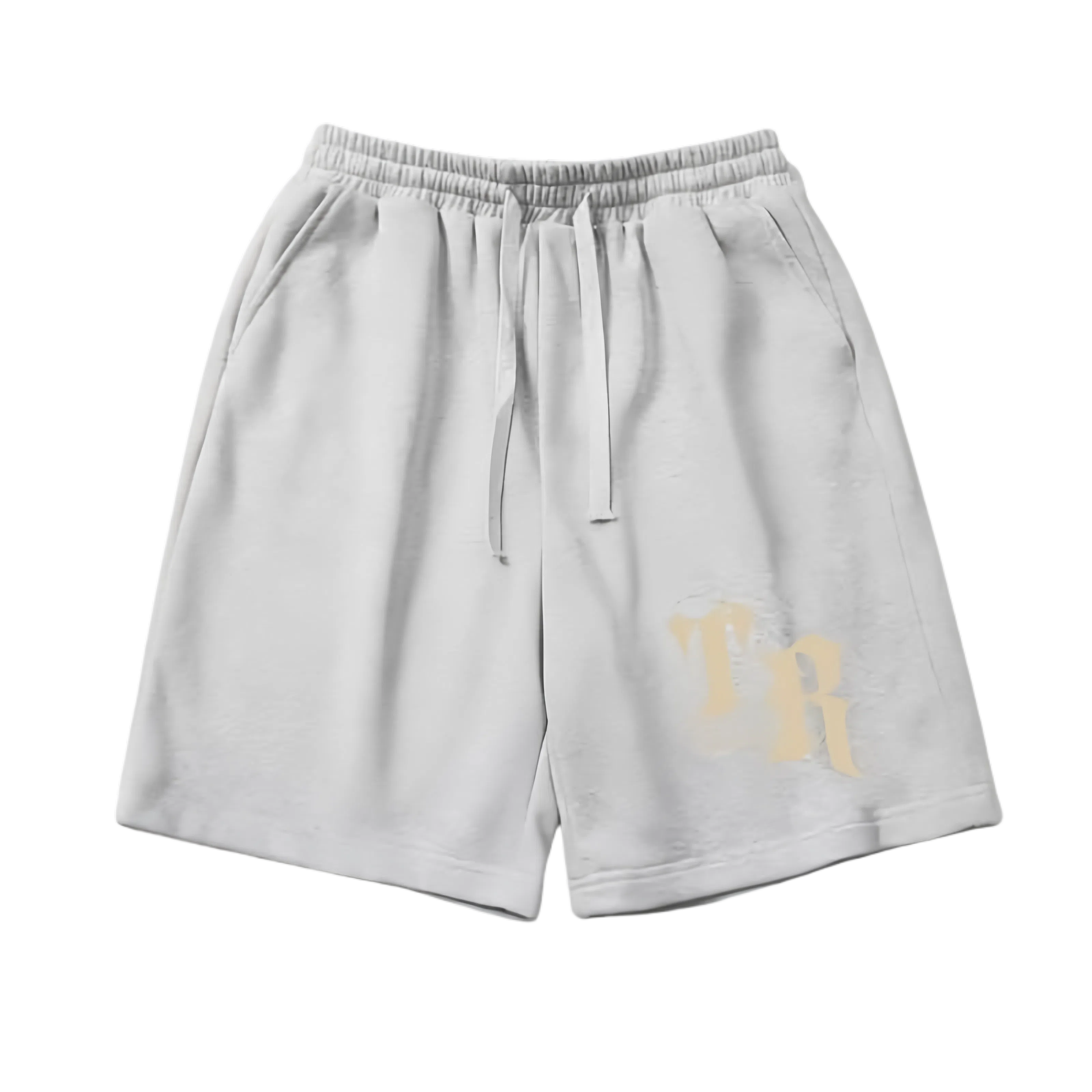 北极绒 国潮字母印花运动高街潮流宽松百搭抽绳学生五分裤休闲短裤 男款