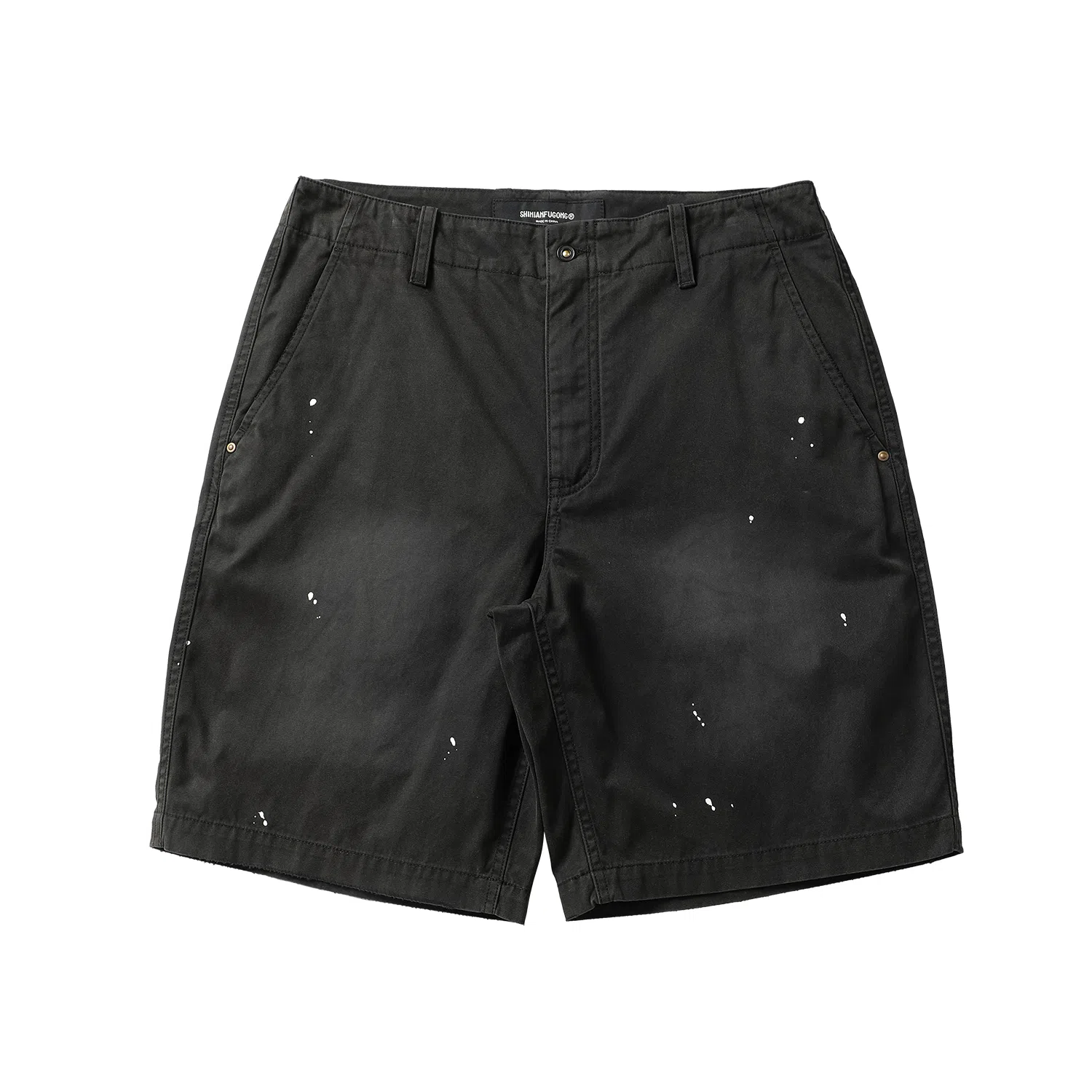 实年服工 质感水洗泼墨纯棉休闲五分裤工装短裤 男款