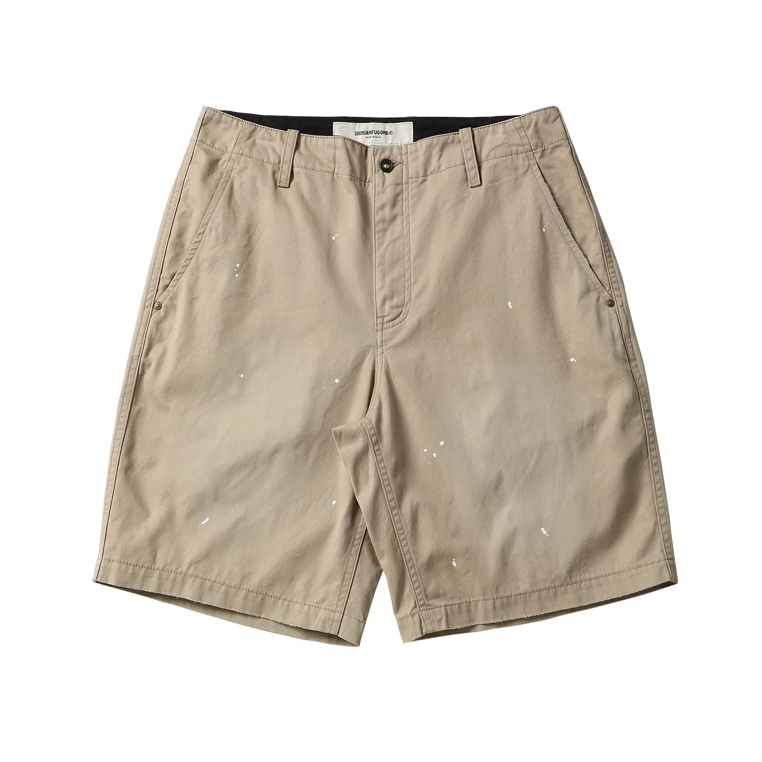 实年服工 质感水洗泼墨纯棉休闲五分裤工装短裤 男款