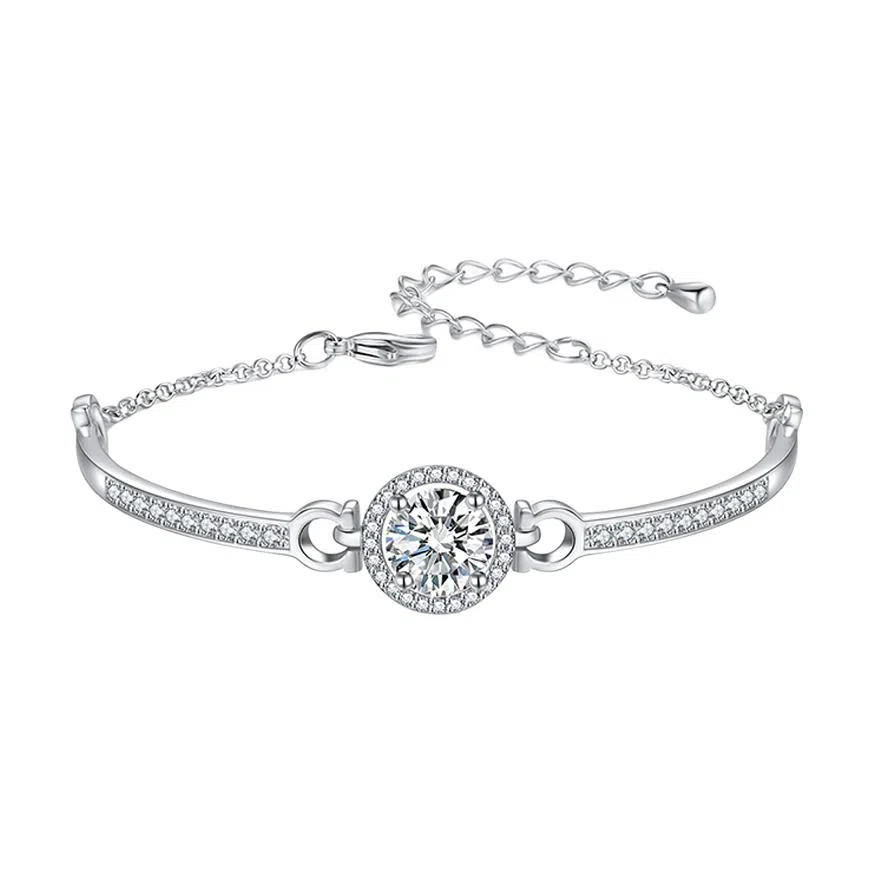 良碧 小太阳韩版几何圆盘微镶精致气质百搭简约甜美森系个性灵动文艺学院风高级感轻奢 合金 手链 女款