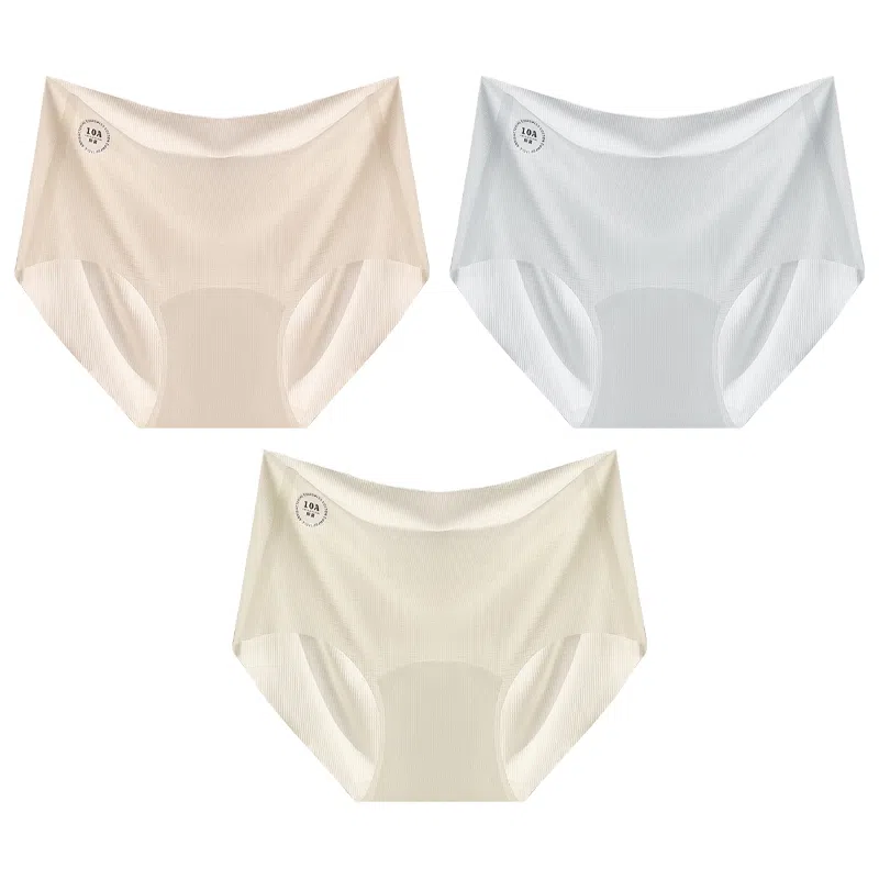 莫代尔 透气舒适云感柔软防夹臀不卡档内裤无痕不磨腿中腰高弹三角内裤清新淡雅简约短裤 女款