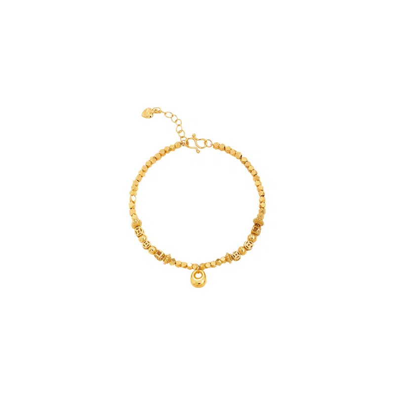 子婳 古法精致碎碎金钱币福袋招财转运手饰精品小众设计时尚潮流优雅气质手串 合金 手链 女款