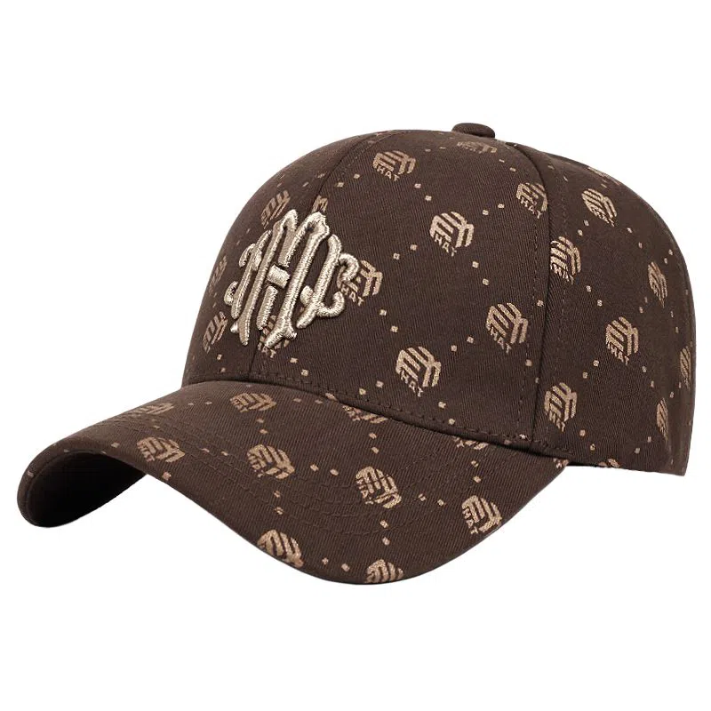 艾佳微 韩式金丝立体刺绣夏季透气显脸小运动遮阳防晒时尚 棉 鸭舌帽 男女同款情侣款