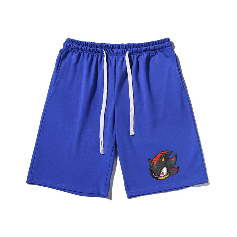 乱步 简约设计卡通印花透气凉感夏日宽松运动风青少年学生五分裤休闲短裤 男女同款