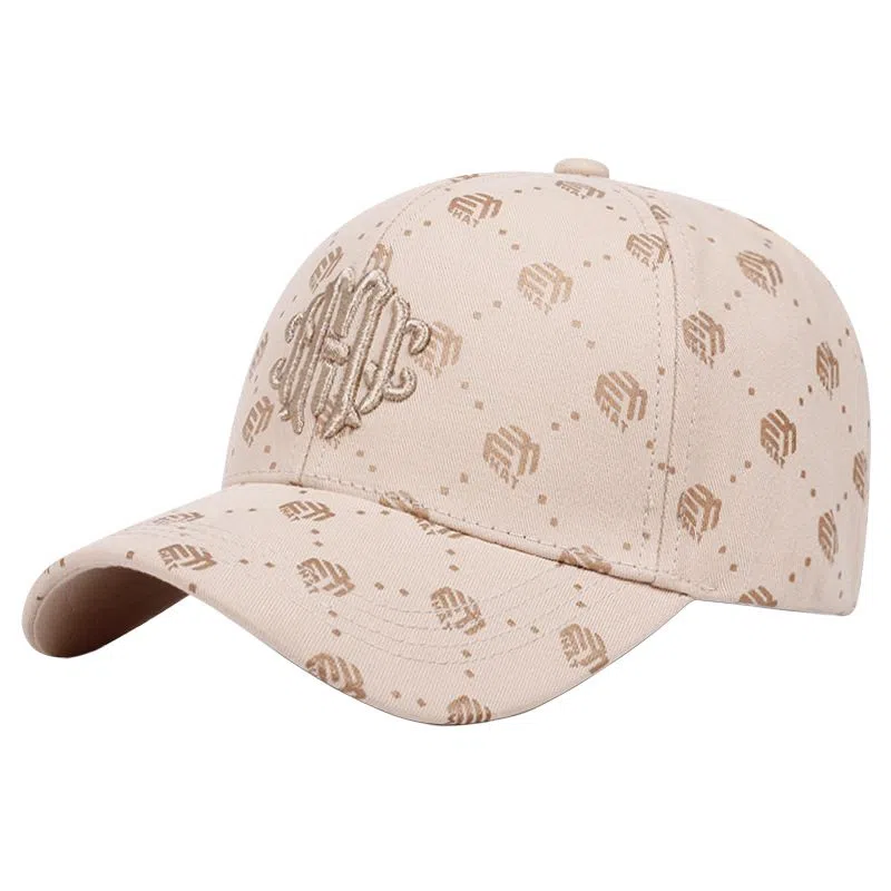 艾佳微 韩式金丝立体刺绣夏季透气显脸小运动遮阳防晒时尚 棉 鸭舌帽 男女同款情侣款