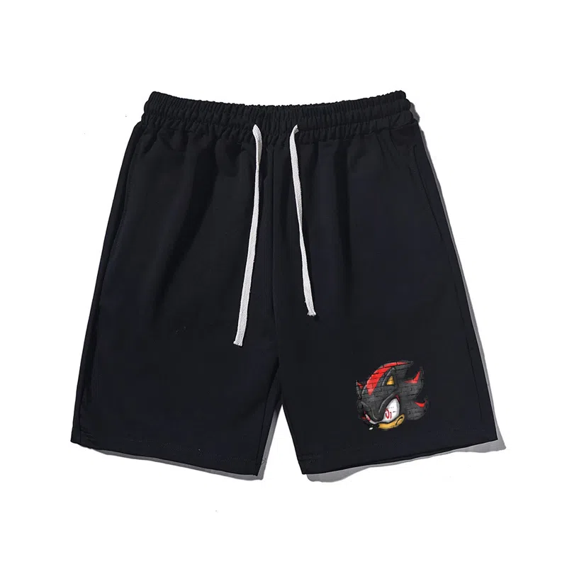 乱步 简约设计卡通印花透气凉感夏日宽松运动风青少年学生五分裤休闲短裤 男女同款