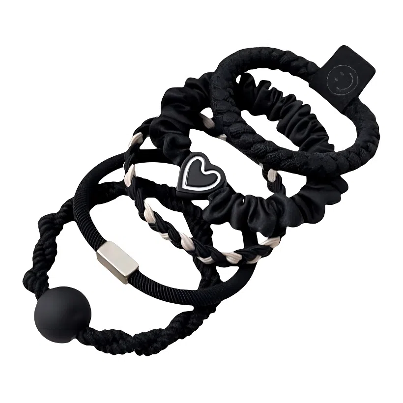 希铃 黑白棕高弹力耐用高端 皮筋 发圈 女款