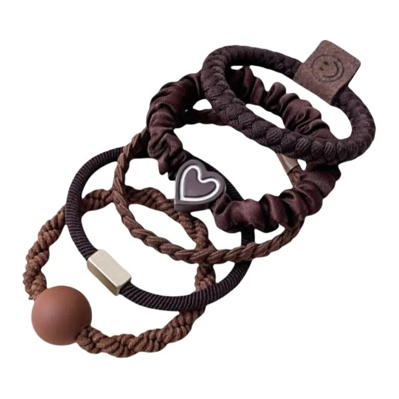 希铃 黑白棕高弹力耐用高端 皮筋 发圈 女款