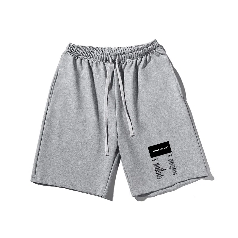 乱步 街头潮流宽松夏日字母印花潮牌百搭运动透气休闲短裤 男女同款