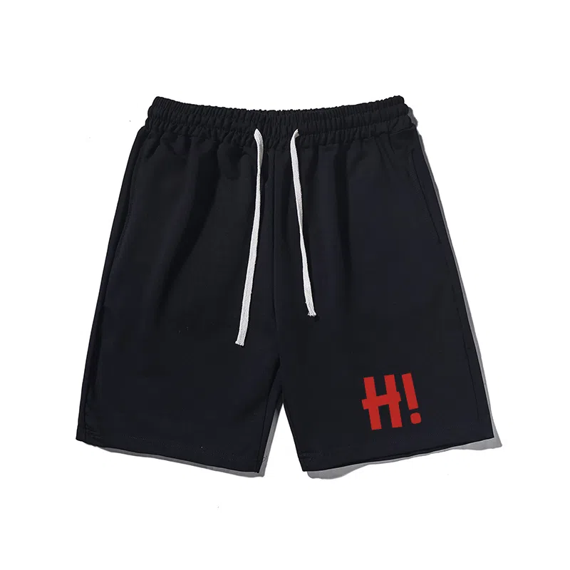 乱步 美式宽松字母印花潮牌百搭运动透气五分休闲短裤 男女同款
